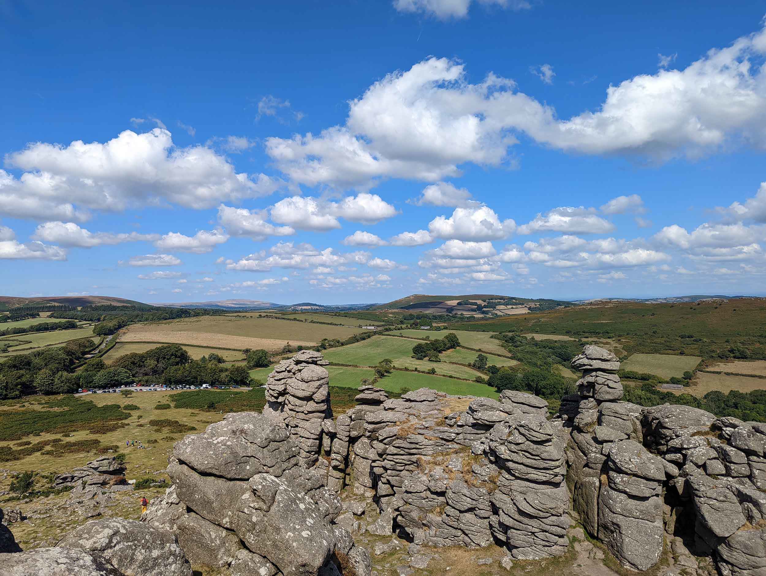 Vy över England, landskap i sol