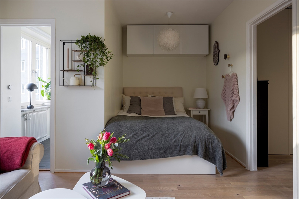 sänginredning på liten yta, inredning