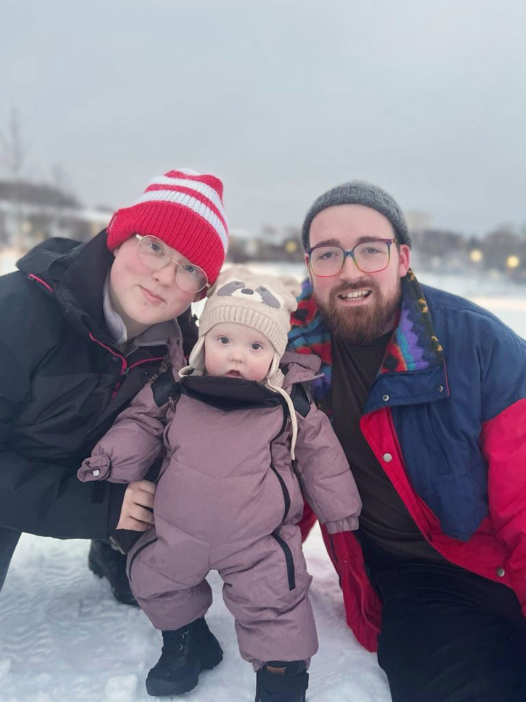 Familj i England under vintern