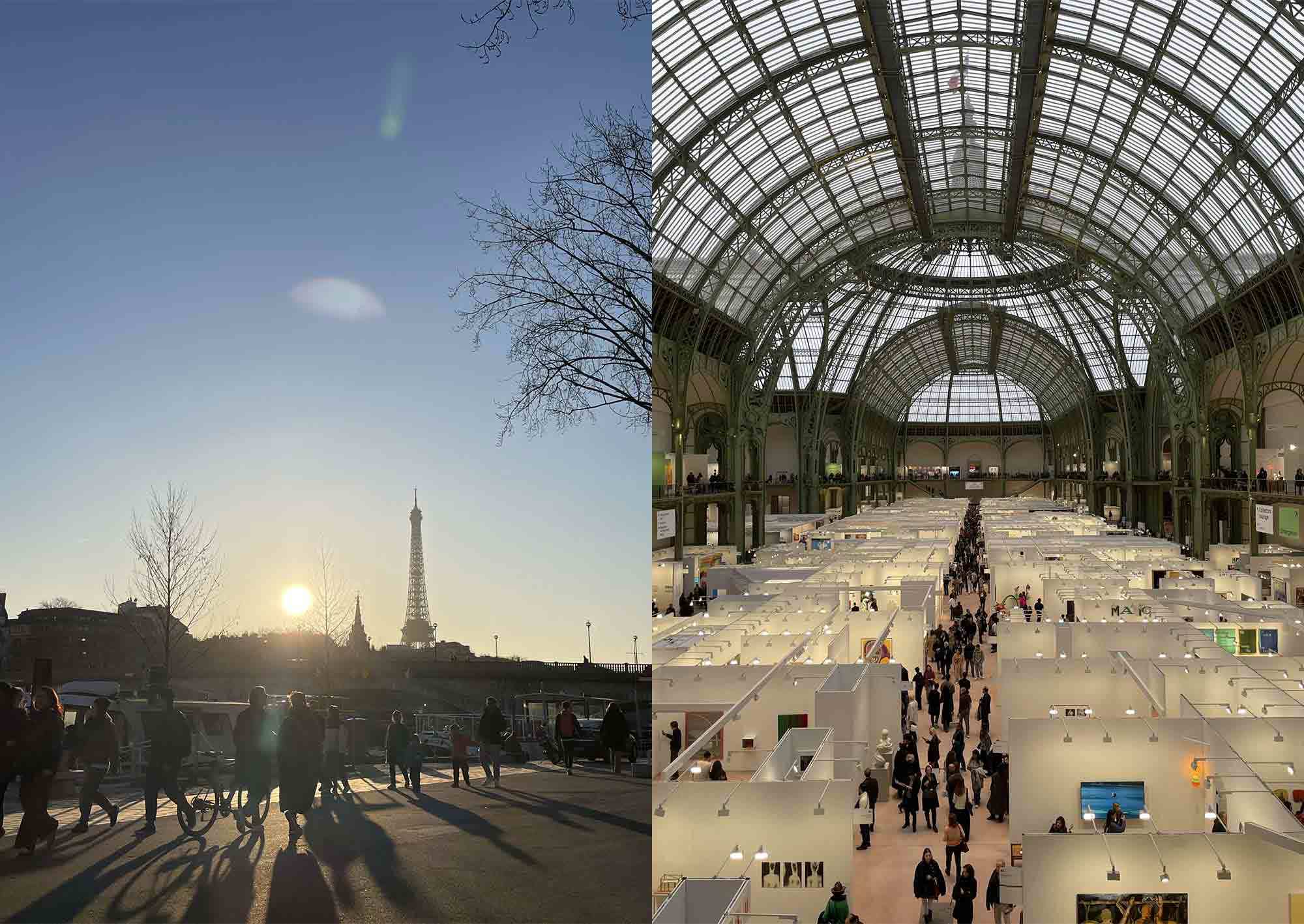 Seine med Eiffeltornet i bakgrunden och ett museum i Paris