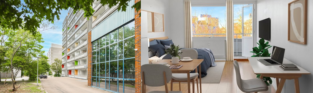 Studentbostad med balkong