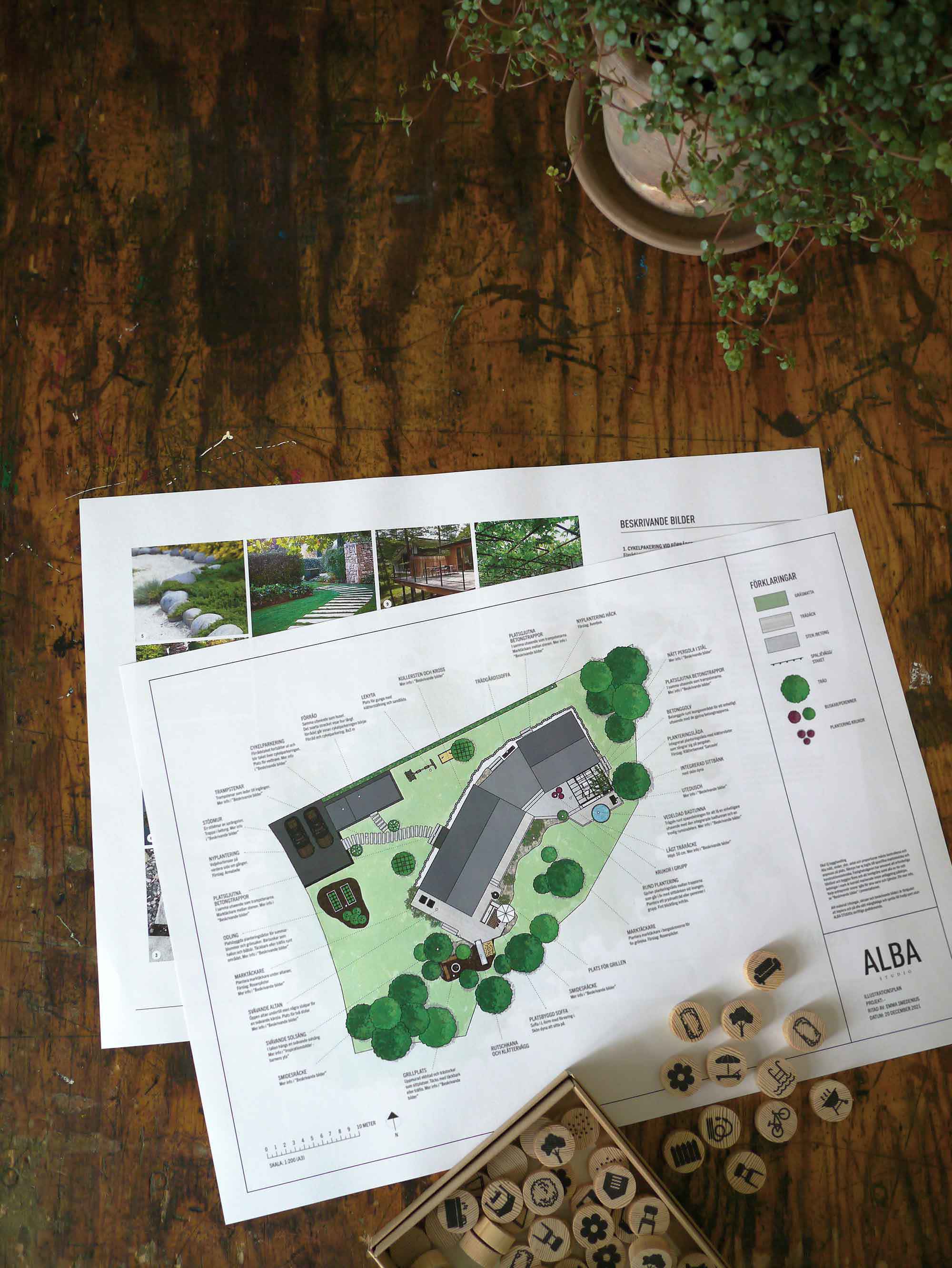 ritningar för trädgårdar och uteplatser