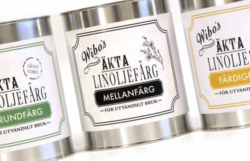 linoljefärg, färgburkar
