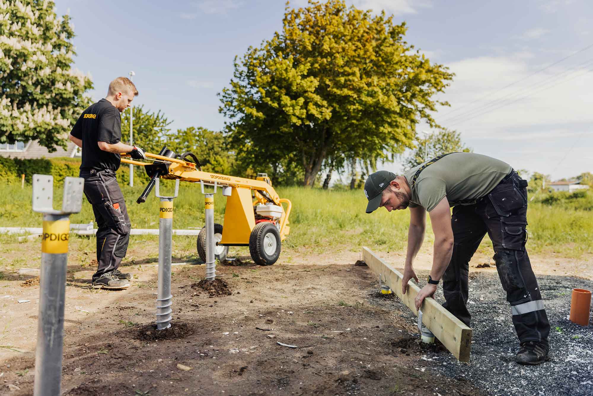 altanbygge, gräva, markskruv