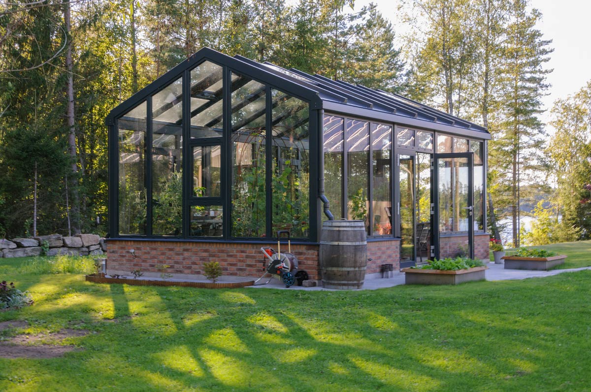 Inglasat, fristående, uterum