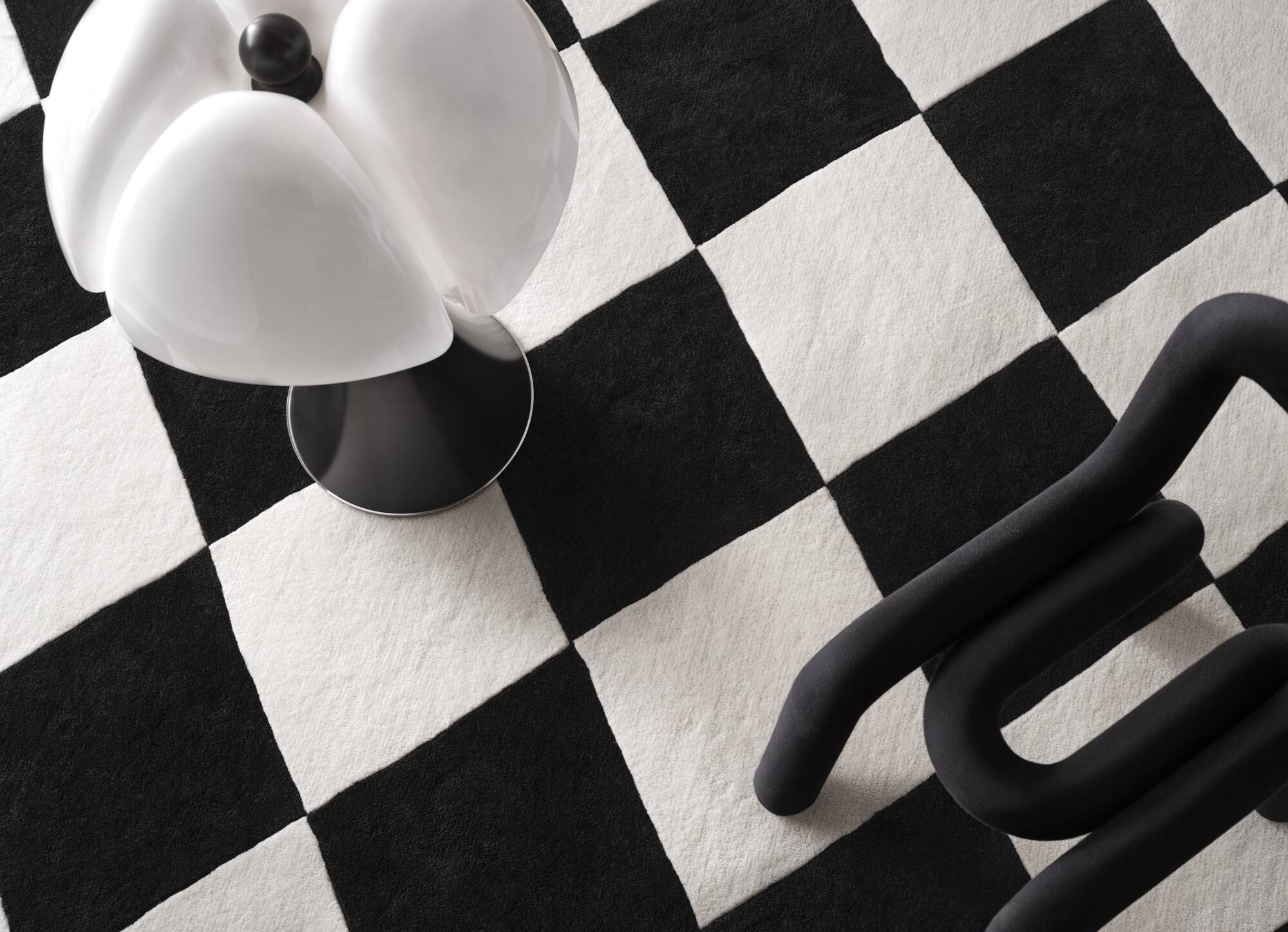 Textildetaljer i schackrutigt