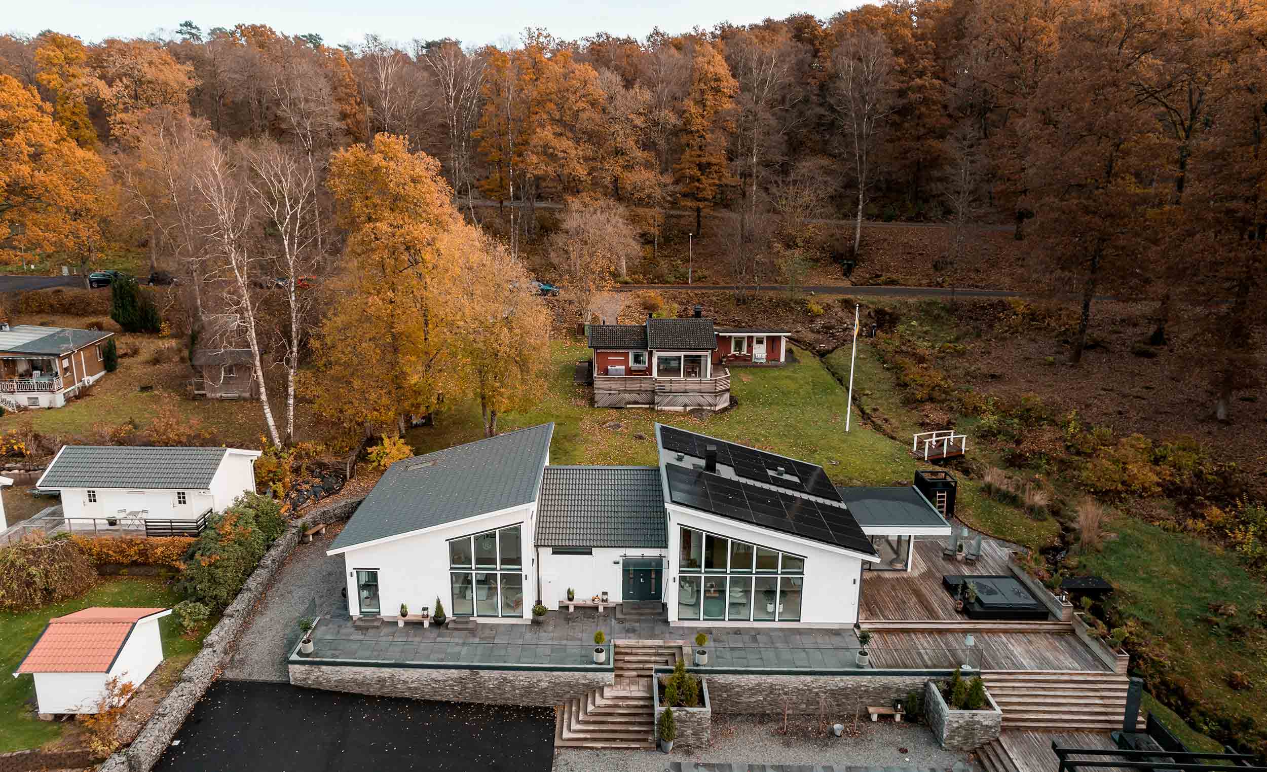 villa,solceller,vit villa