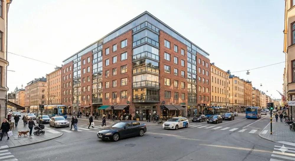 Flerbostadshus i stadsmiljö