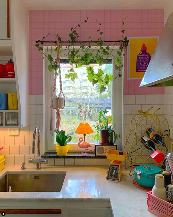 kök, inredning, färgglatt