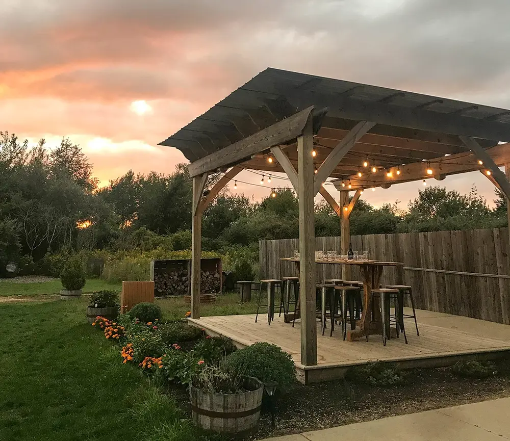 pergola i skymning
