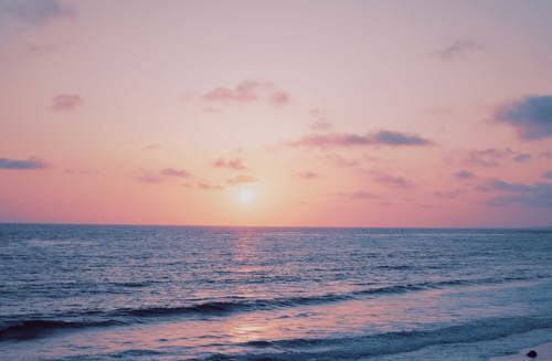 hav, solnedgång, himmel