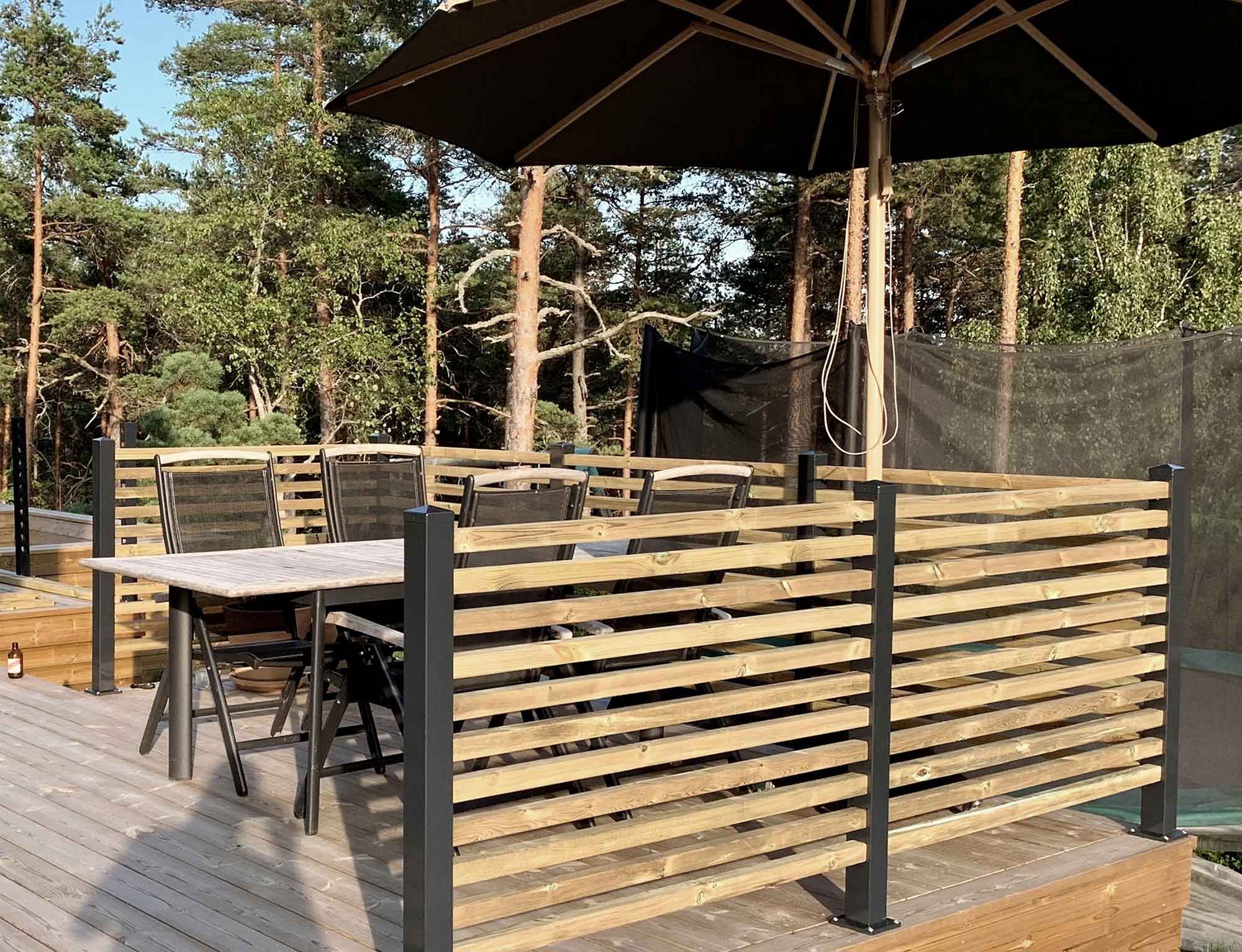 Staket runt en altan