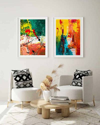 Tavelvägg med posters, abstrakta motiv posters