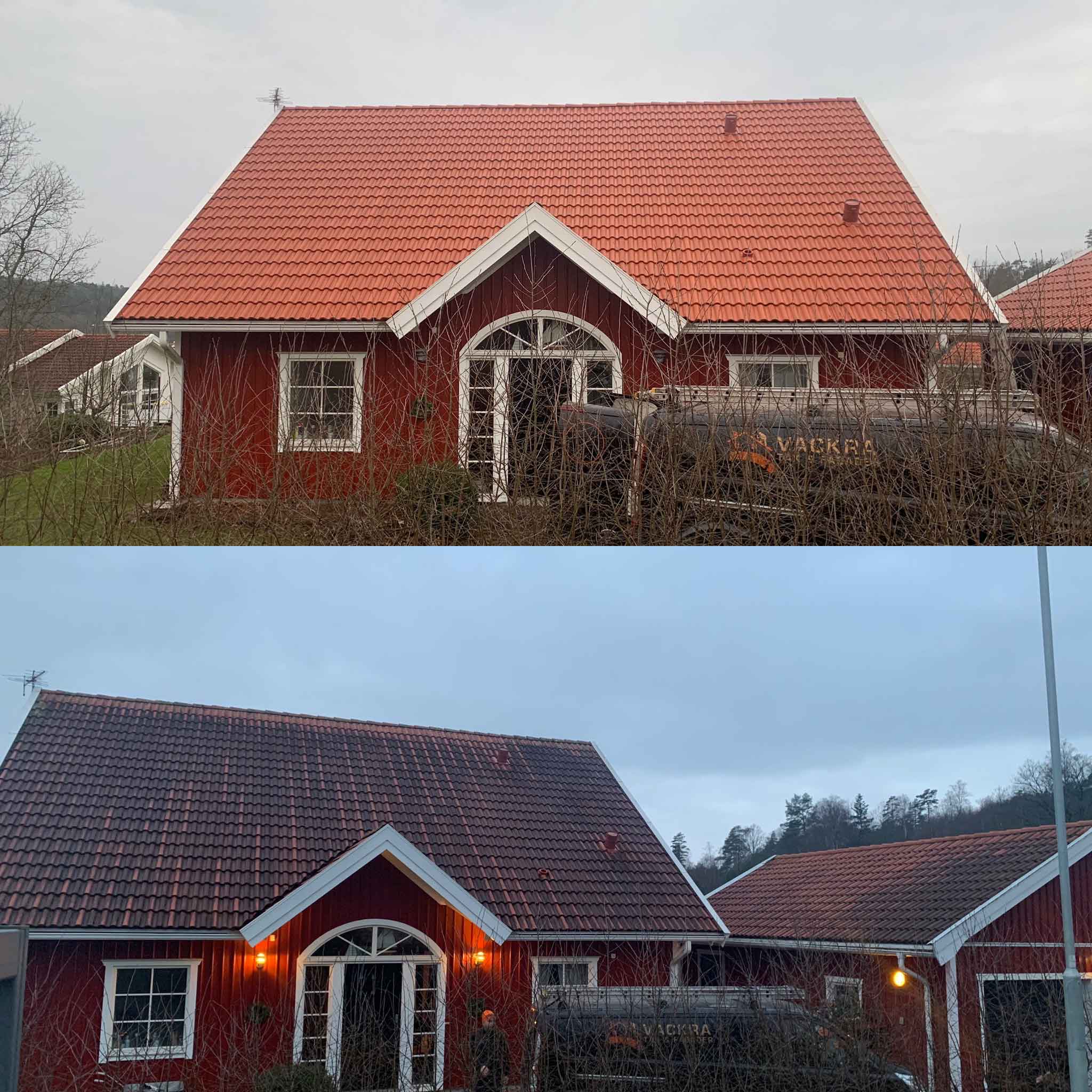 Taktvätt, före och efter