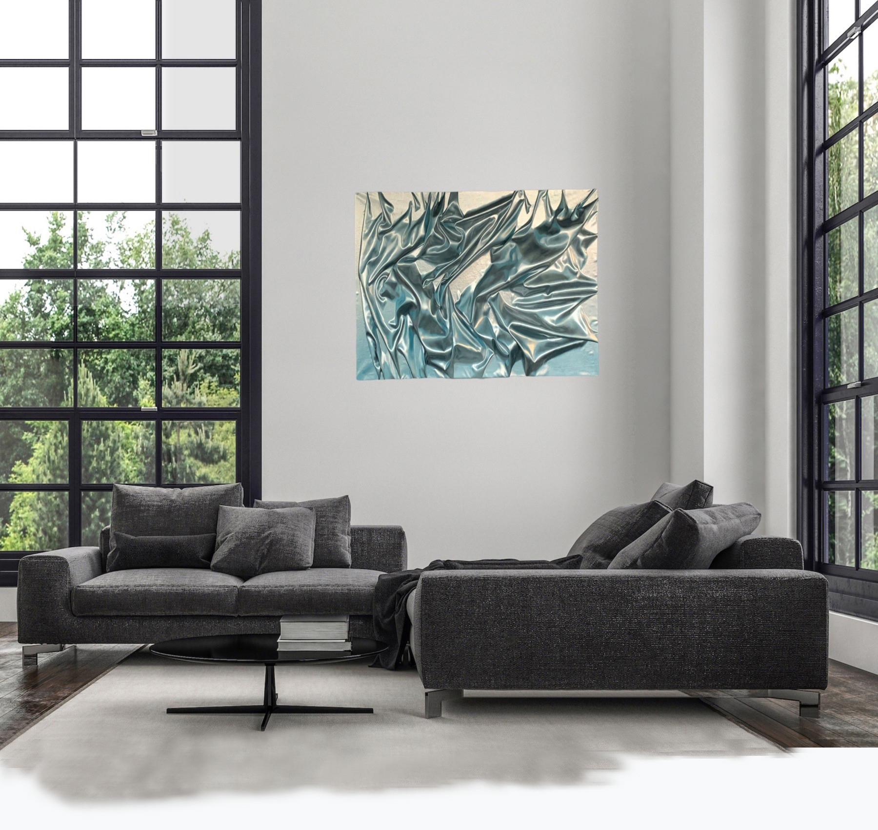 konstverk i sammet på vägg