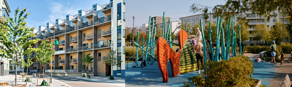 Bostadsrätt med townhouse känsla nära lekplats