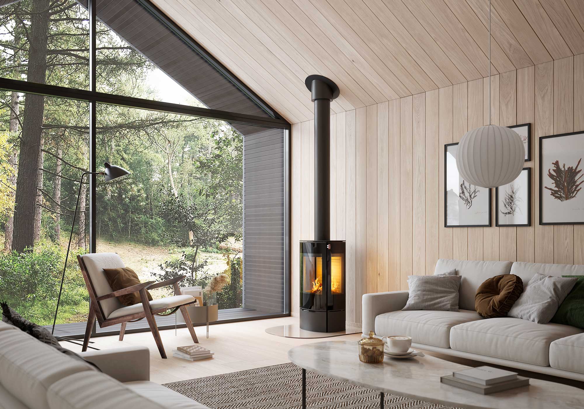 spis, öppen spis i vardagsrum