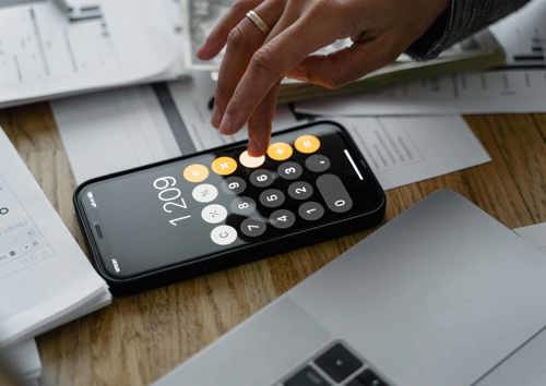 Miniräknare på telefon